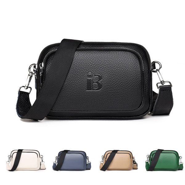 Genuine Leather Double layer Shoulder Crossbody Bag