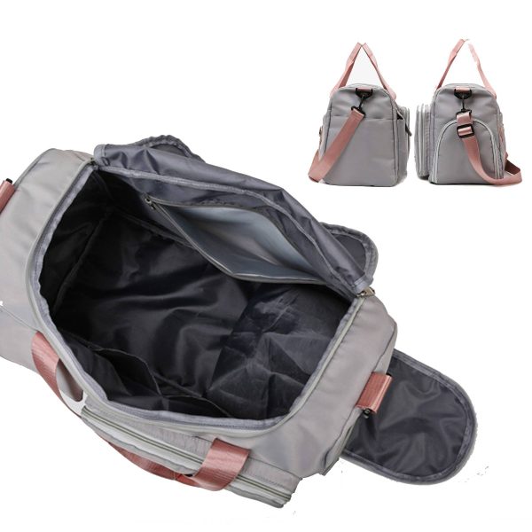 Oxford Foldable Travel Duffel Bag With Shoes Compartment