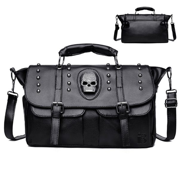 PU Punk vintage shoulder biker diagonal bag