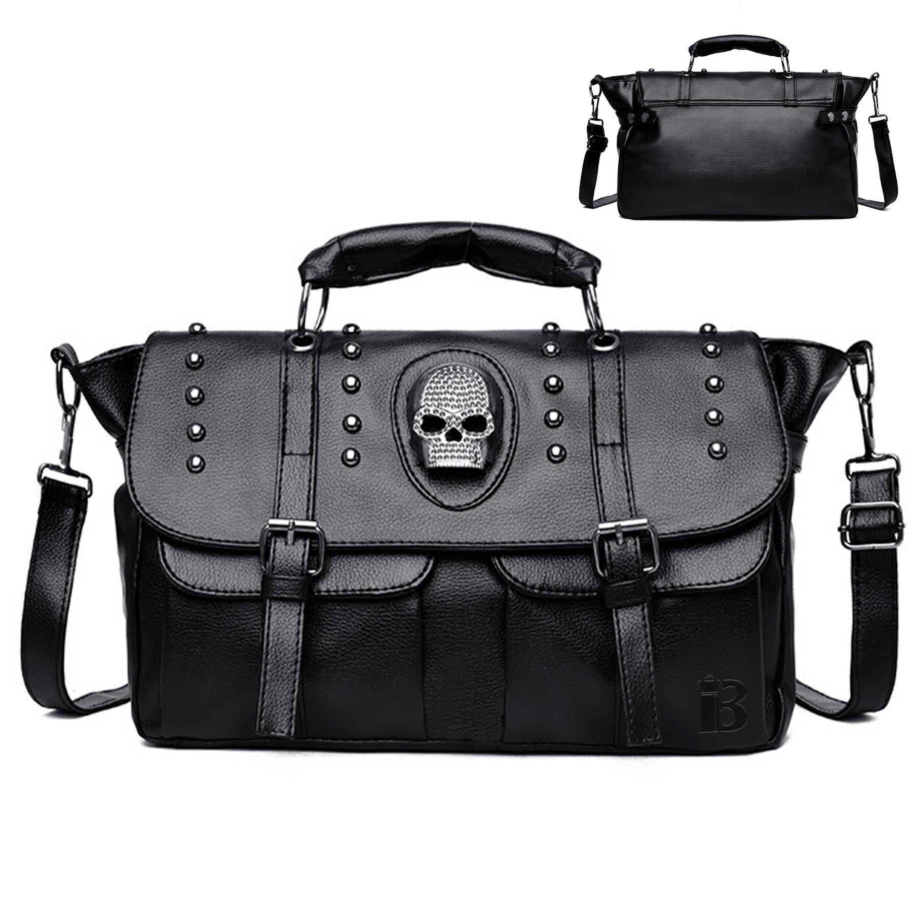 PU Punk vintage shoulder biker diagonal bag