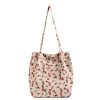 Corduroy high-capacity printed handbag tote bag
