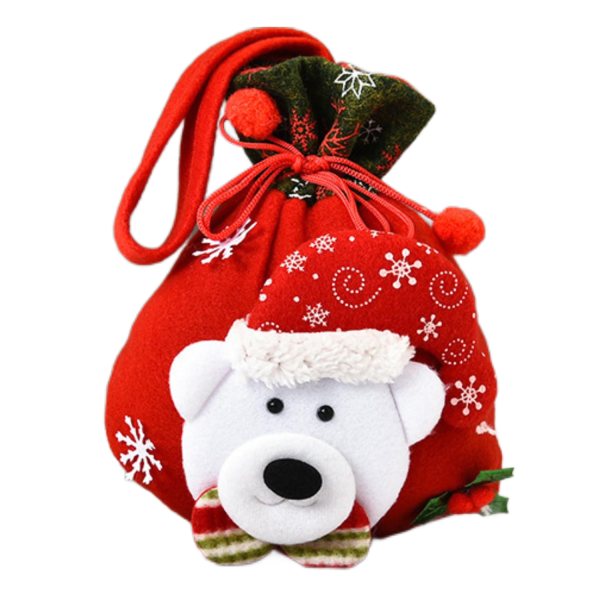 3D Designs Flannel Decoration Christmas Drawstring Gift Bags