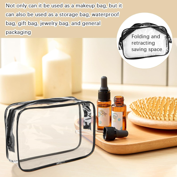 Transparent Waterproof Cosmetic Bag W/ Zipper