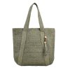 Jute Straw Beach Tote Bag Summer Woven with Tassels