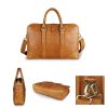 Leather Laptop Briefcase for Men Waterproof Travel Messenger