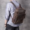 Vintage Genuine Leather Laptop Men Backpack