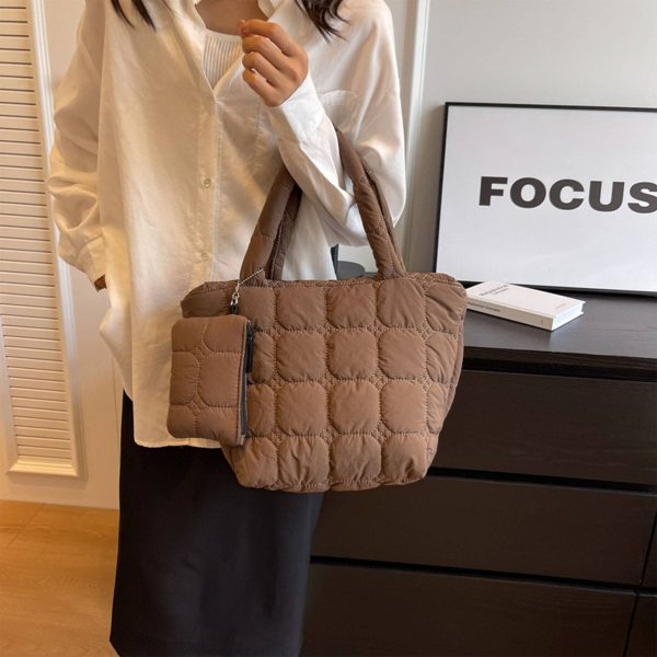 Nylon fluffy tote bag