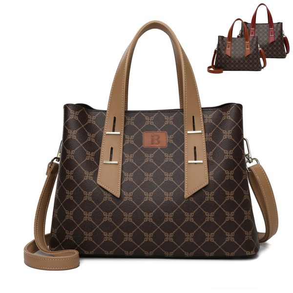 Printed Women's Handbag Retro Style Commuter Shoulder Bag Wo
