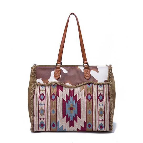 Canvas cotton linen vintage tote bag