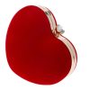 Red velvet heart-shaped chain crossbody shoulder bag handbag