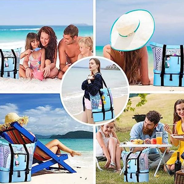 Outdoor Picnic One-Shoulder Camping Double-Decker Beach Bag