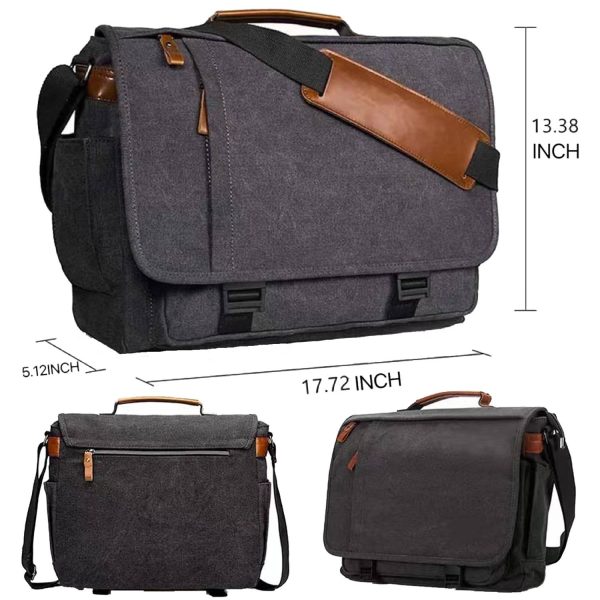 17-17.3 Inch Water-resistant Canvas Computer Messenger Bag