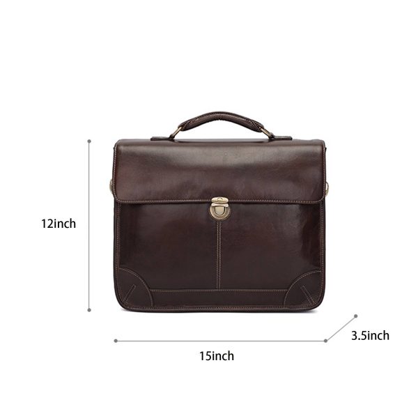 Genuine Leather Briefcase for Men 15.6 Inch Laptop Messenger