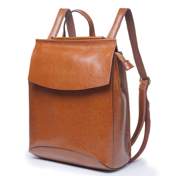 Genuine leather women's bag backpack