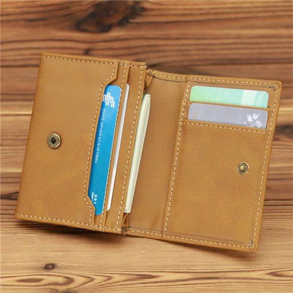 Small RFID Card Wallet Slim PU Leather Business