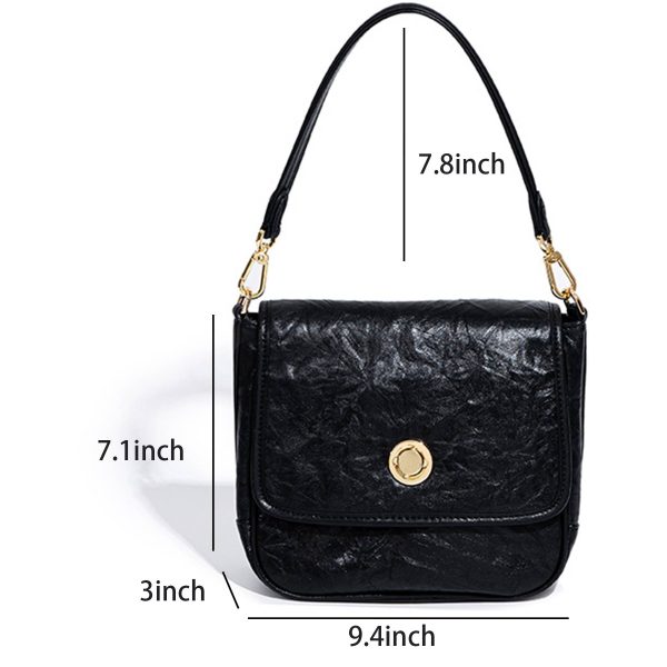 Women's Genuine Leather Flap Tote Bag