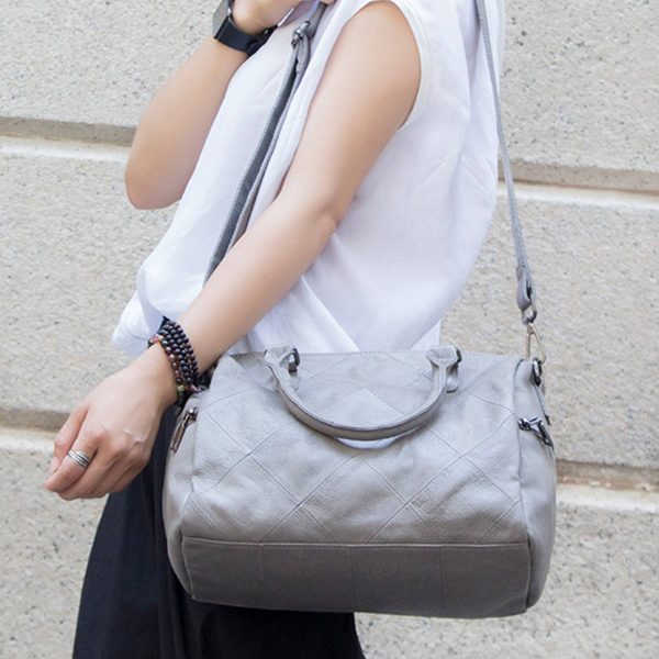 Genuine Leather Satchel Tote Bag for Women