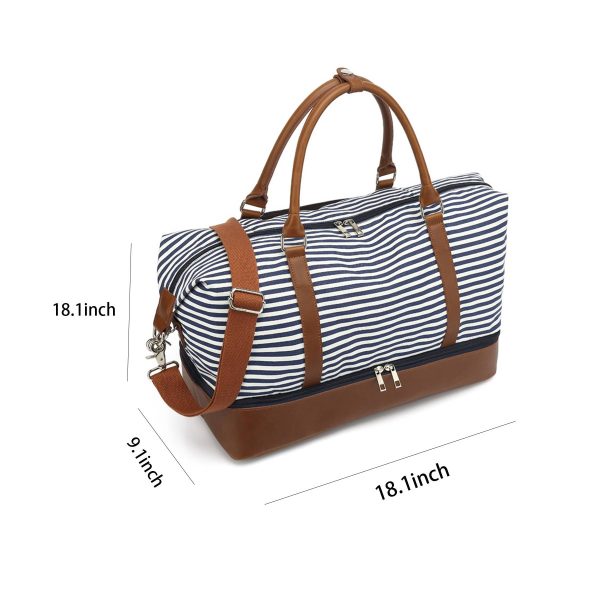 Canvas Travel Duffel Bag with Shoes Compartment