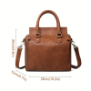 PU Leather Detachable Shoulder Strap Tote Bag