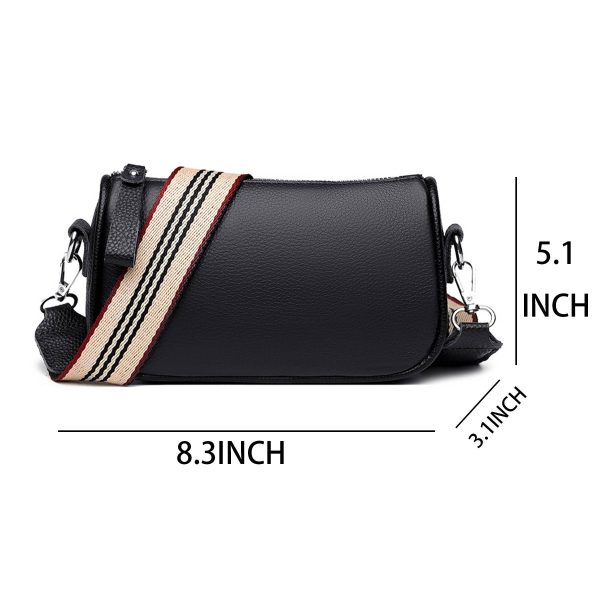 Faux Leather stylish wide shoulder strap cross-body bag