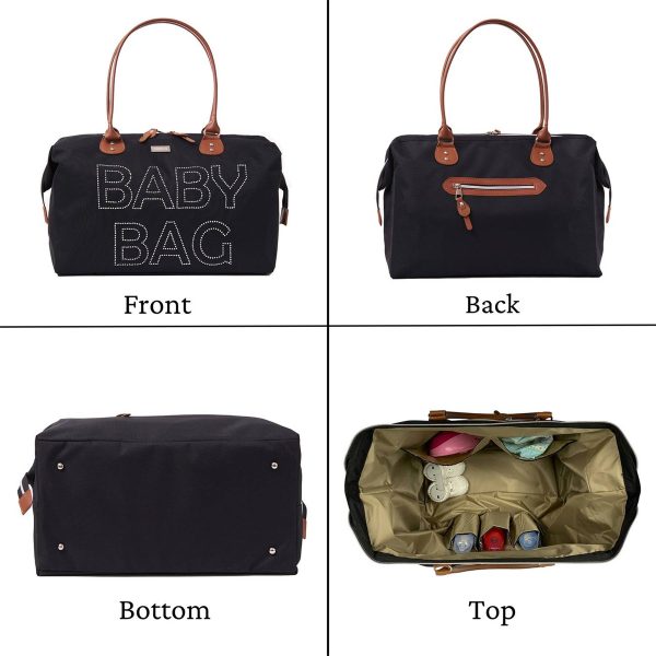 Polyester Baby Diaper Hospital Tote Duffel bag black