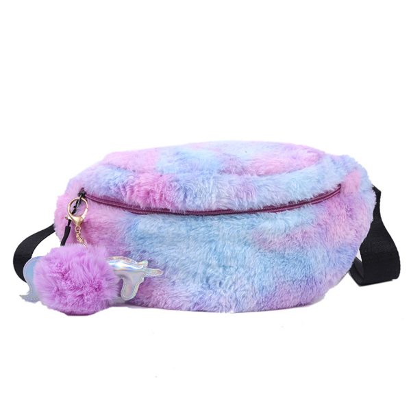 Cotton Stylish and versatile dyed plush belt chest bag