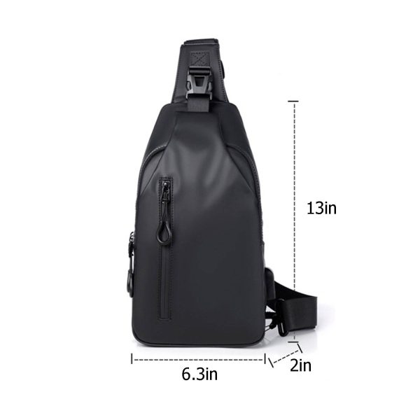 Oxford Sling Chest bag For Men with USB Charging Port