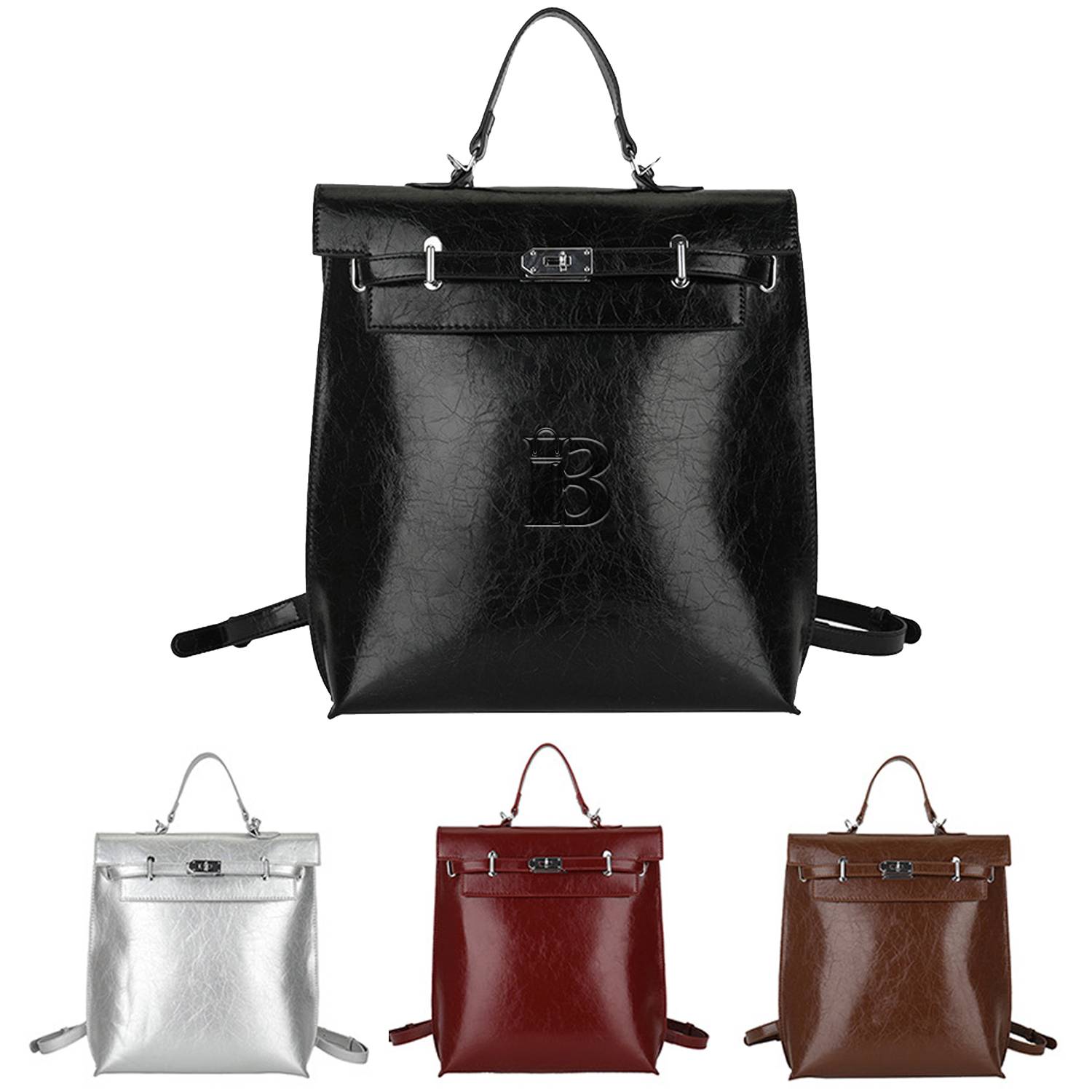 Pu Leather Casual Backpack For Women
