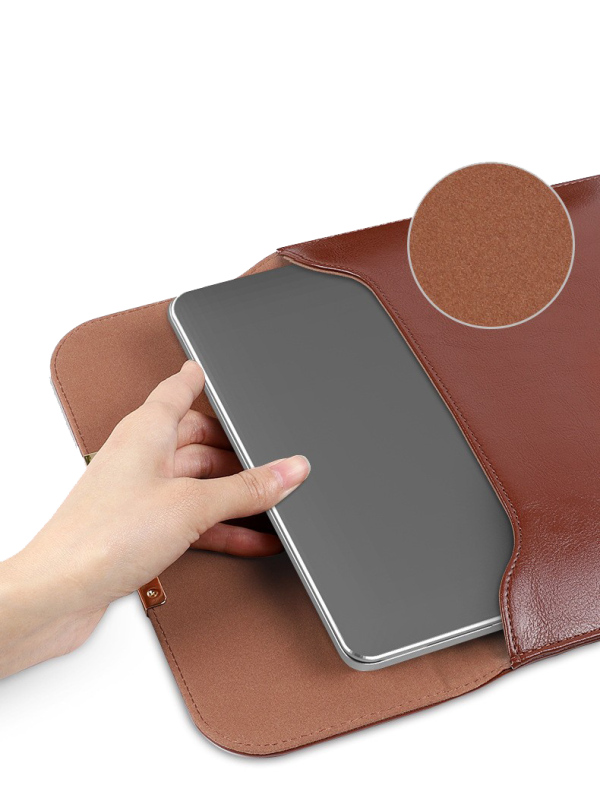 Waterproof Anti-scratch Leather Sleeve with Pouch