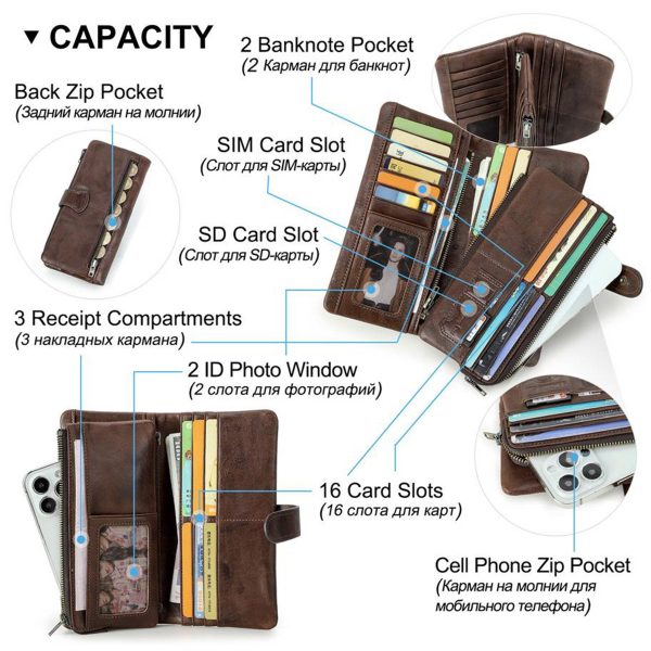 Genuine Leather Anti-theft Ultra Slim Thin Women Wallet