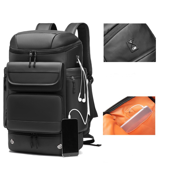 Gym backpack with shoe compartment for men