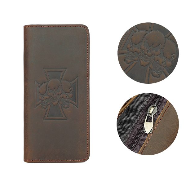 Leather Long Wallet for Checkbook Credit Cards