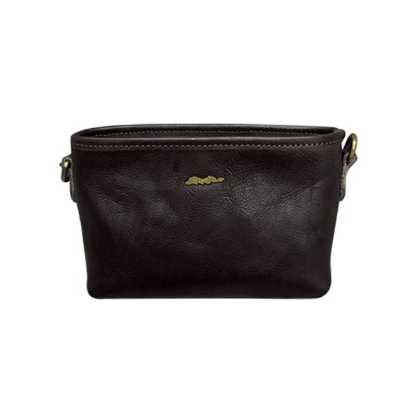 Genuine Leather Single Shoulder Retro Wide Crossbody Bag
