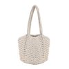 Jute Women Cotton Knitted Tote Mesh Beach Bag