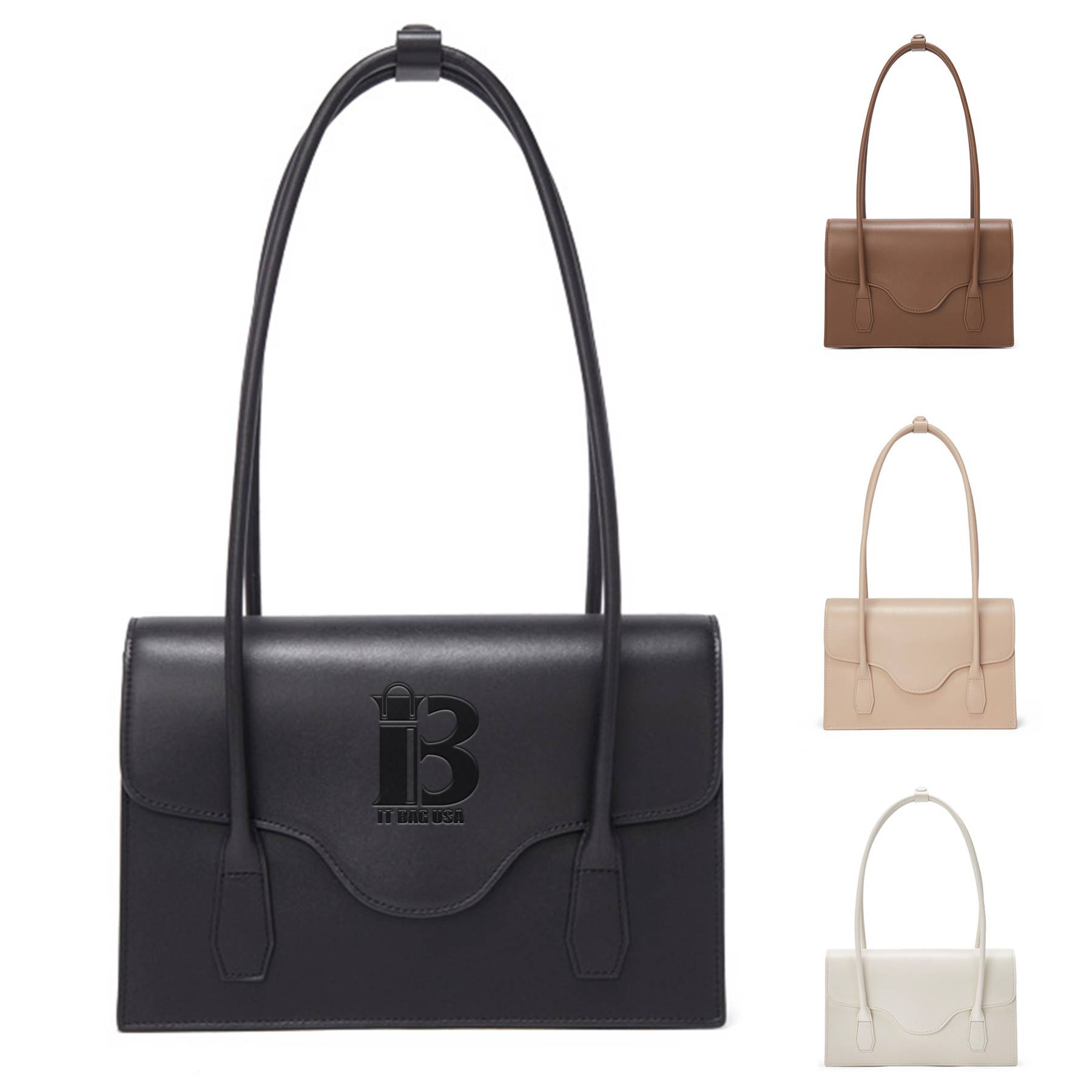 Genuine Leather Classic Underarm Tote Bag for Women