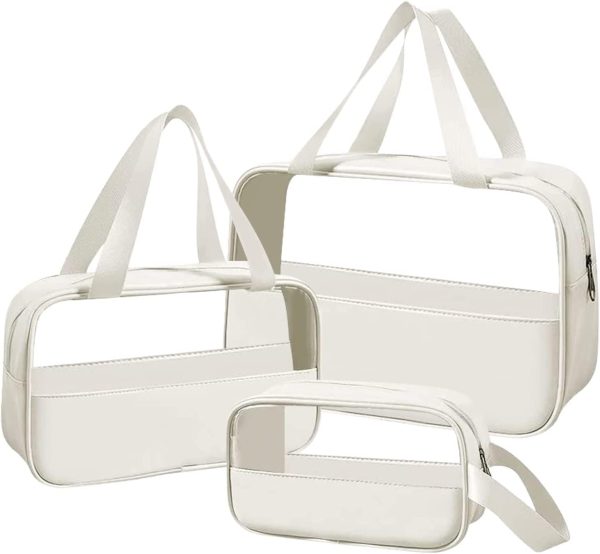 Travel Clear PVC&PU Cosmetic Makeup Bag for Women