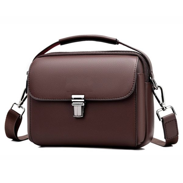 PU Leather Business Briefcase Crossbody Bag