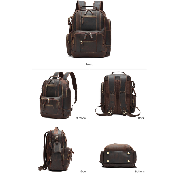 Vintage Genuine Leather Laptop Backpack