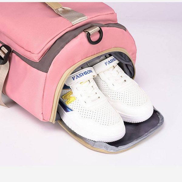 Sports Duffle Backpack with Shoe Compartment for Women