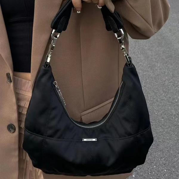 Polyester Vintage Black Cloud Tote Bag