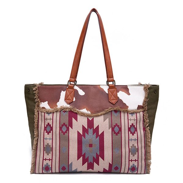 Canvas cotton linen vintage tote bag