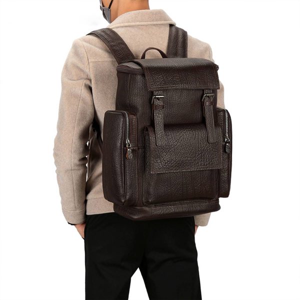 Leather Top Cowhide Men'S Backpack