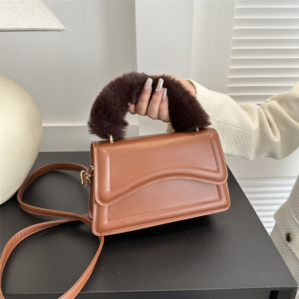 PU Solid Color Portable Diagonal Bag