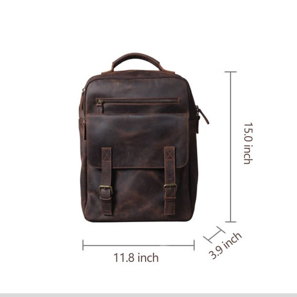 Vintage Genuine Leather Laptop Men Backpack