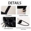 Contrasting canvas-paneled bucket shoulder bag