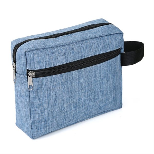 Handheld double layered women's makeup bag