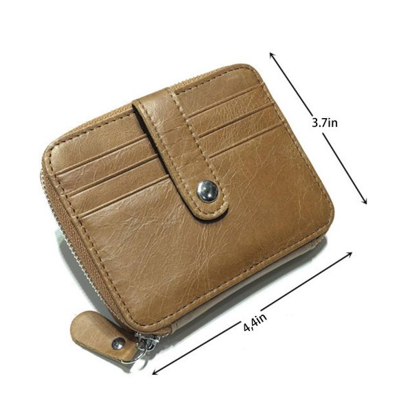 Top Layer Leather Card Bag Multifunction Coin Purse Wallet