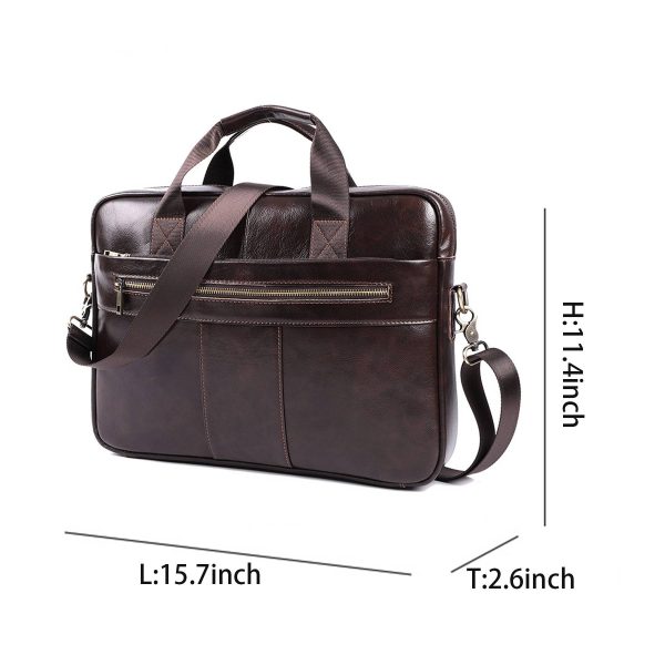 Genuine Leather Briefcase Laptop Messenger Bag