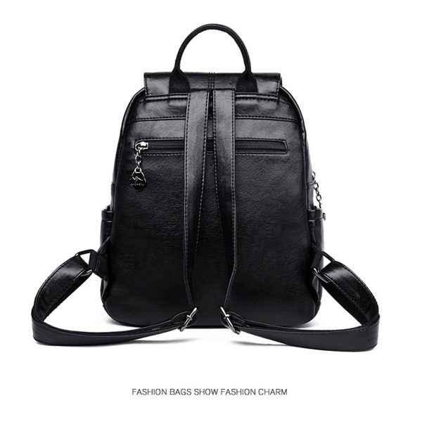 Large Capacity PU Leather Anti-theft Travel Backpack