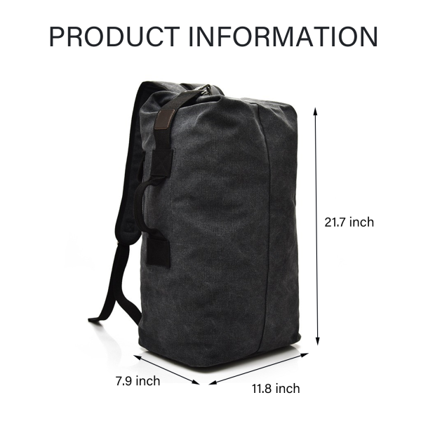 Duffel Bag Top Load Double Strap Canvas Backpack